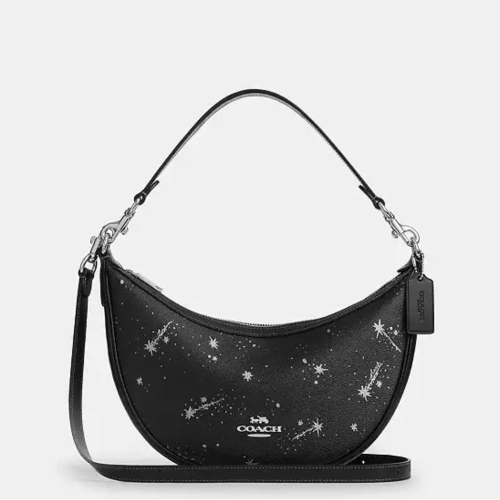 Brand New Coach Aria Black Starry Shoulder Bag.